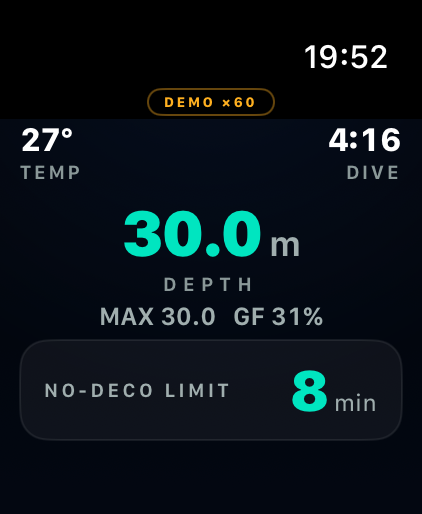 Demo dive with the DEMO x60 badge